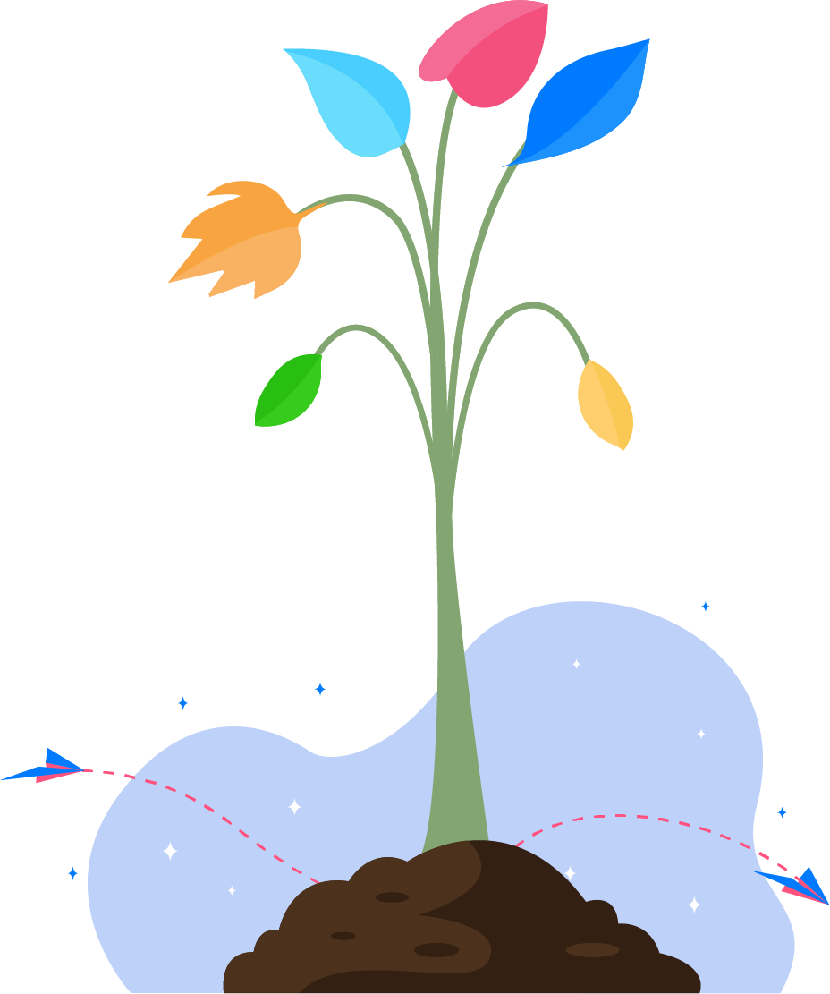 Growing plant representing the variety of VCE subjects Contour tutors